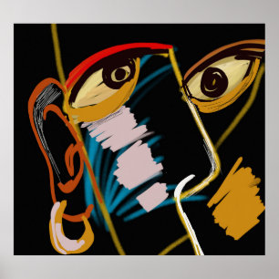 Poster Portrait du guerrier : Résumé de l'huile primitive