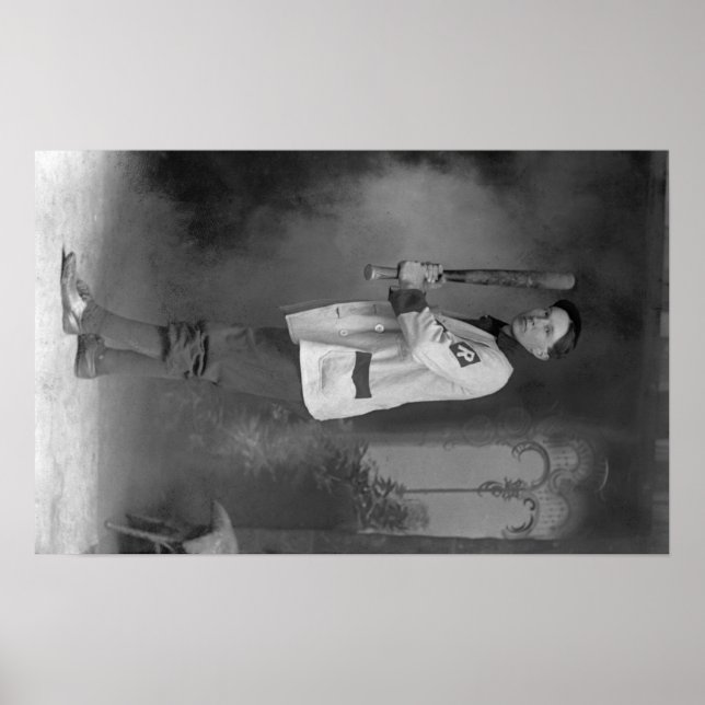 Poster Portrait du joueur de baseball tenant Bat (Devant)