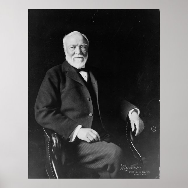Poster Portrait du philanthrope Andrew Carnegie (Devant)