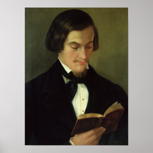 Poster Portrait du poète Heinrich Heine 1842 (Devant)