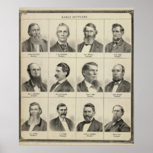 Poster Portrait du premier colonisateur Bottineau, Minnes