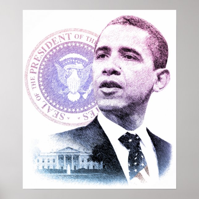 Poster Portrait du président Barack Obama (Devant)