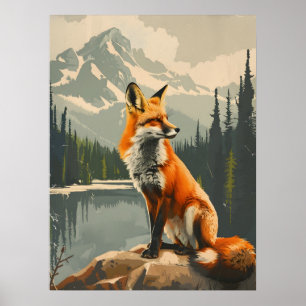 Poster Portrait du Renard Rouge
