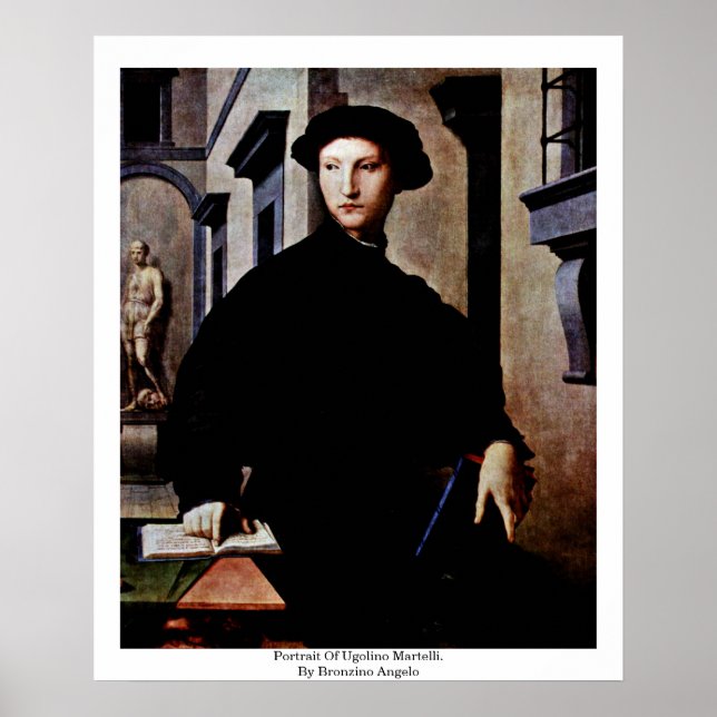 Poster Portrait D'Ugolino Martelli. Par Bronzino Angelo (Devant)