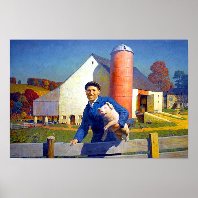 Poster Portrait d'un agriculteur NC Wyeth 1943 (Devant)