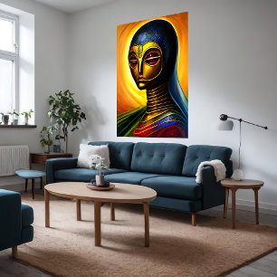 Poster Portrait d'un alien robotique  Art IA
