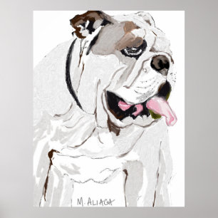 Poster Portrait d'un Bulldog anglais