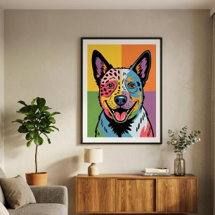Poster Portrait d'un chien de bétail australien dans le s