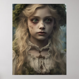 Poster Portrait d'un enfant victorien déplaisant mort-viv