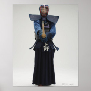 Poster Portrait d'un escrimeur de Kendo