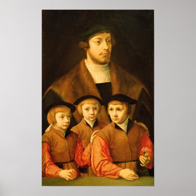 Poster Portrait d'un homme et de ses trois fils (Devant)