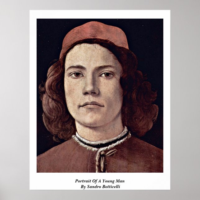 Poster Portrait D'Un Jeune Homme Par Sandro Botticelli (Devant)