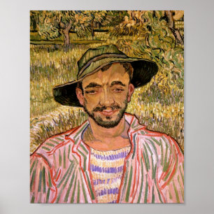 Poster Portrait d'un jeune paysan Van Gogh Art