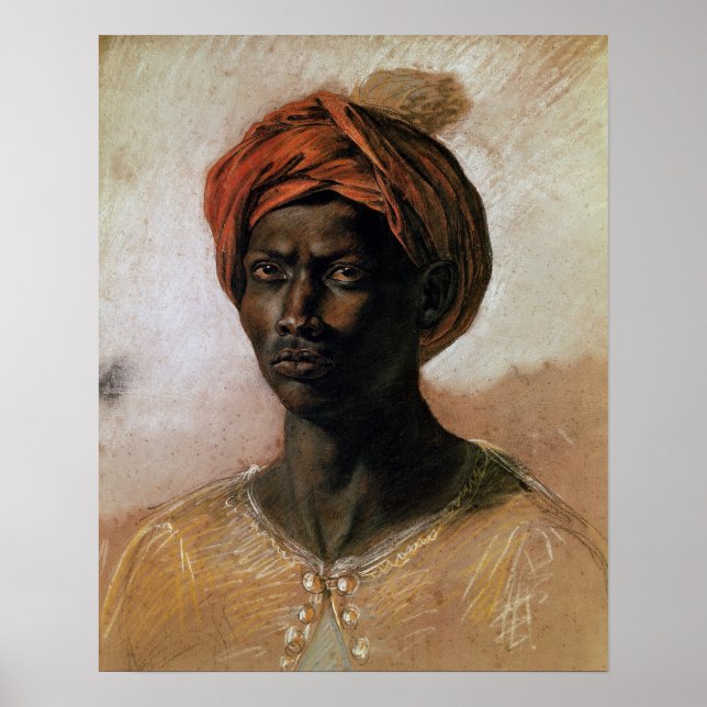 Poster Portrait d'un Turc dans un Turban, c.1826 (Devant)
