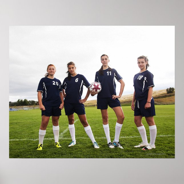 Poster portrait d'une ado joueuse de football (Devant)