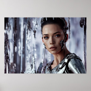 Poster portrait d'une cyberfemme