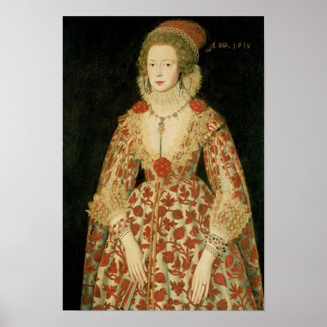 Poster Portrait d'une dame, 1619 (Devant)