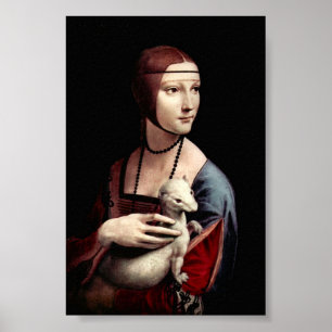 Poster Portrait d'une dame avec Ermine par Da Vinci
