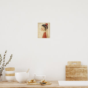 Poster Portrait d'une dame de Noël Whimsical