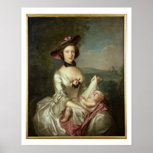 Poster Portrait d'une dame, dit être Elizabeth, femme de