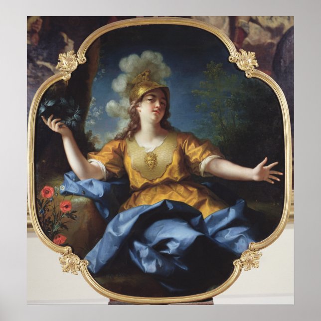 Poster Portrait d'une femme comme Minerva, 1730 (Devant)