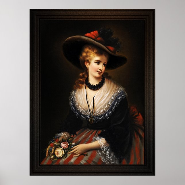 Poster Portrait d'une femme noble par Alois Eckhardt (Devant)