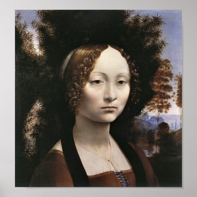 Poster Portrait d'une femme noble par Léonard de Vinci (Devant)