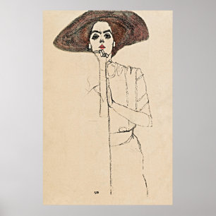 Poster Portrait d'une femme par Egon Schiele -