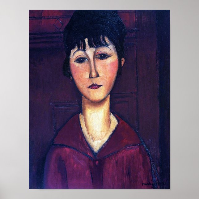 Poster Portrait d'une jeune femme, Modigliani (Devant)