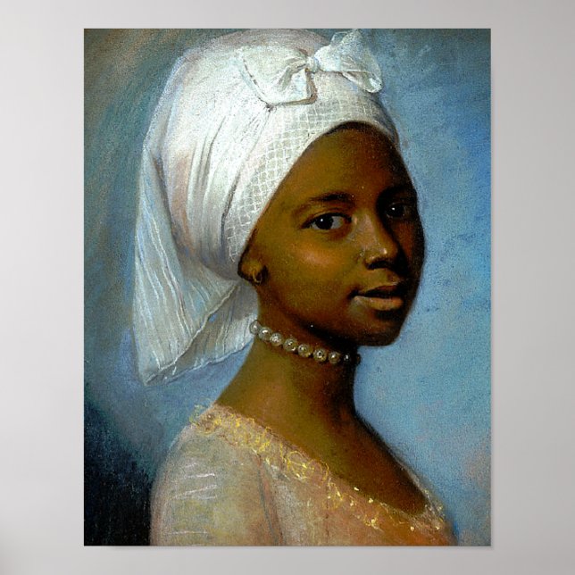Poster Portrait d'une jeune femme noire art classique (Devant)