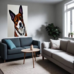 Poster Portrait d'une jolie Kelpie australienne   Art AI