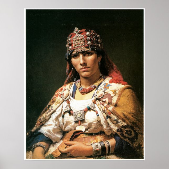 Poster Portrait d'une Kabylie, Algérie, 1875 (Devant)