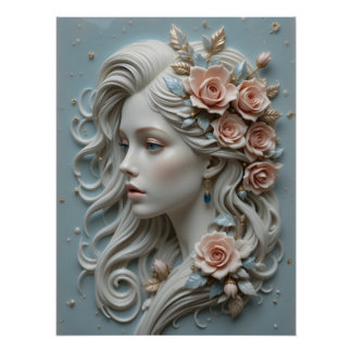 Poster Portrait en céramique Art Nouveau