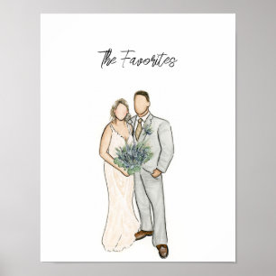 Poster Portrait en couple mariage Imprimer