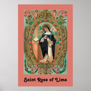 Poster Portrait encadré de Saint Rose de Lima (K 48)