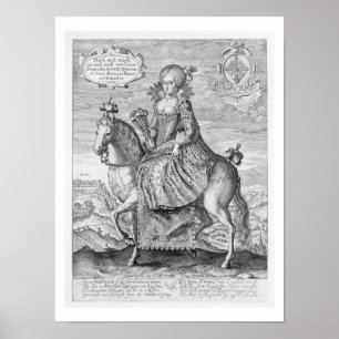 Poster Portrait équestre d'Anne de Danemark (1574-1619)