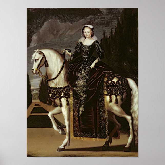 Poster Portrait équestre de Marie de Medici (Devant)