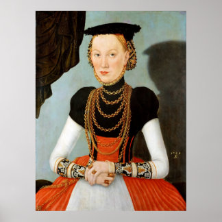 Poster Portrait féminin - Cranach le jeune - c1564