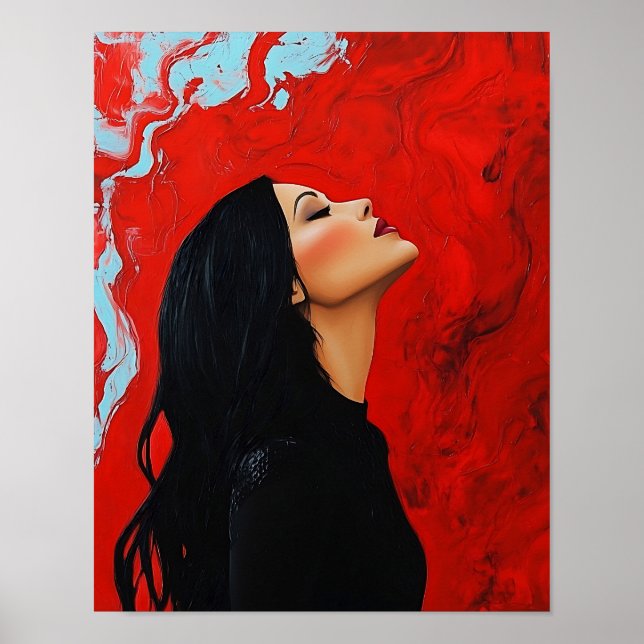 Poster Portrait femme moderne Peinture esthétique stylish (Devant)