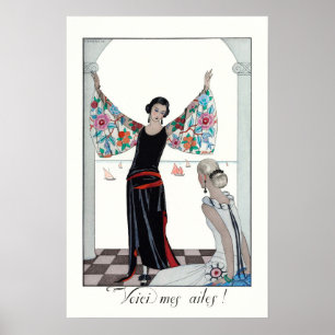 Poster Portrait femme vintage Mode française