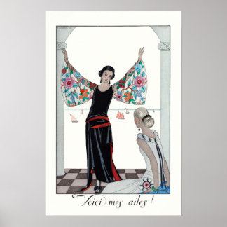 Poster Portrait femme vintage Mode française