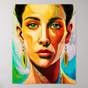 Poster Portrait Femme Visages Art élégant