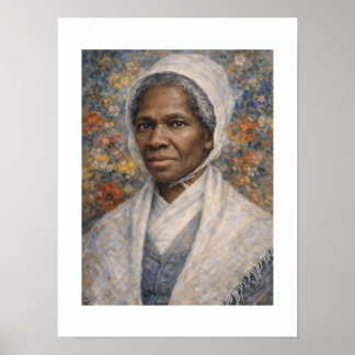 Poster Portrait floral de Sojourner Truth