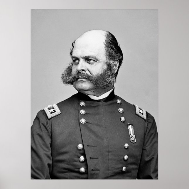 Poster Portrait Guerre civile Général Ambrose E. Burnside (Devant)