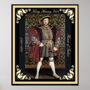 Poster Portrait Henri VIII avec arêtes encadrées