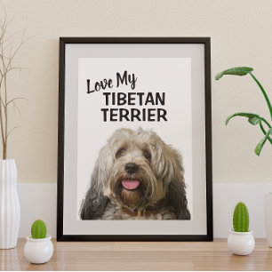 Poster Portrait J'aime mon Terrier Tibétain