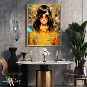 Poster Portrait Maximaliste Gras Coloré Femme