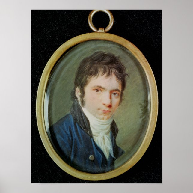 Poster Portrait miniature de Ludwig Van Beethoven, 1802 (Devant)