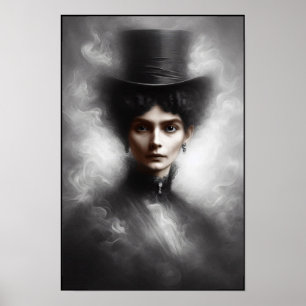 Poster Portrait mystérieux d'une femme de l'ère victorien