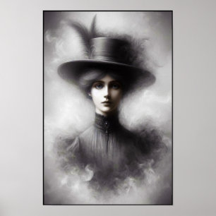 Poster Portrait mystérieux d'une femme de l'ère victorien